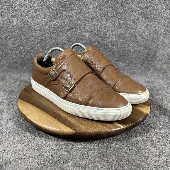 Taft Double Monk Strap Hybrid Mens Size 10 Brown Leather Criss Cross Dress Shoes main image 5